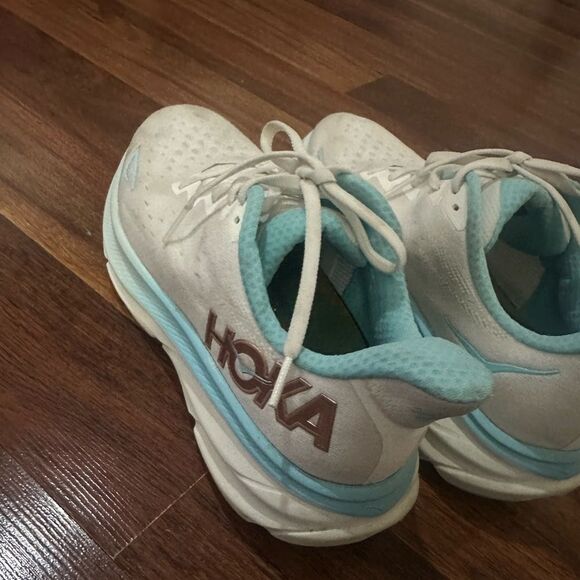 Hoka Women's White and Blue Running Shoes size 9.5 - Picture 7 of 10